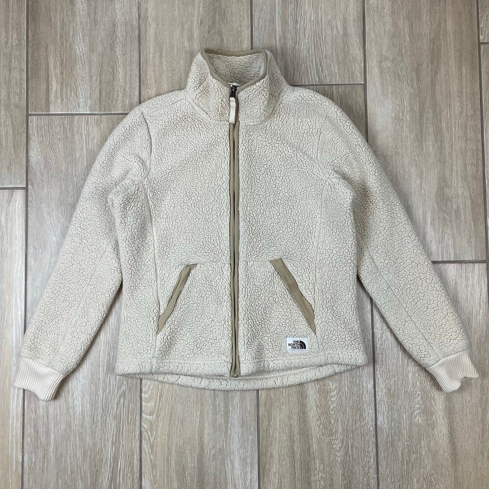 The North Face Cragmont Fleece Jacket Womens Small Sherpa Full Zip Cream